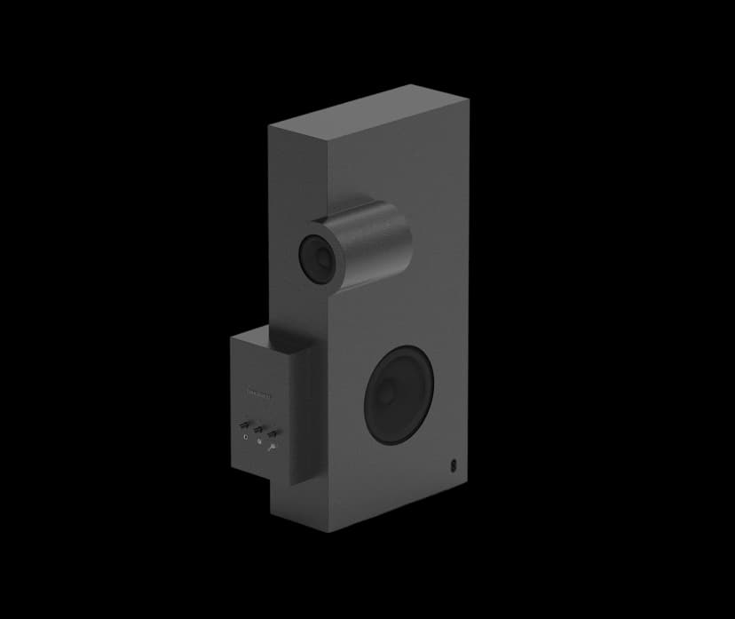 Transparent Brutalist Speaker